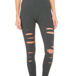 Alo Yoga High Waist Ripped Warrior Legging - Anthracite